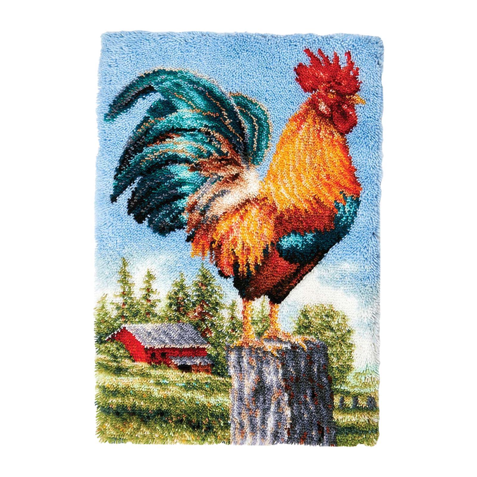 Bear Latch Hook Kit DIY Hand Craft for Pillow Mat Cushion Carpet Rug 50x40cm