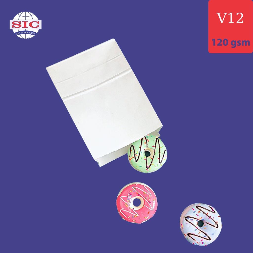 100 CHIẾC TÚI GIẤY KRAFT V12: 13.5x8x22 MÀU TRẮNG KHÔNG QUAI