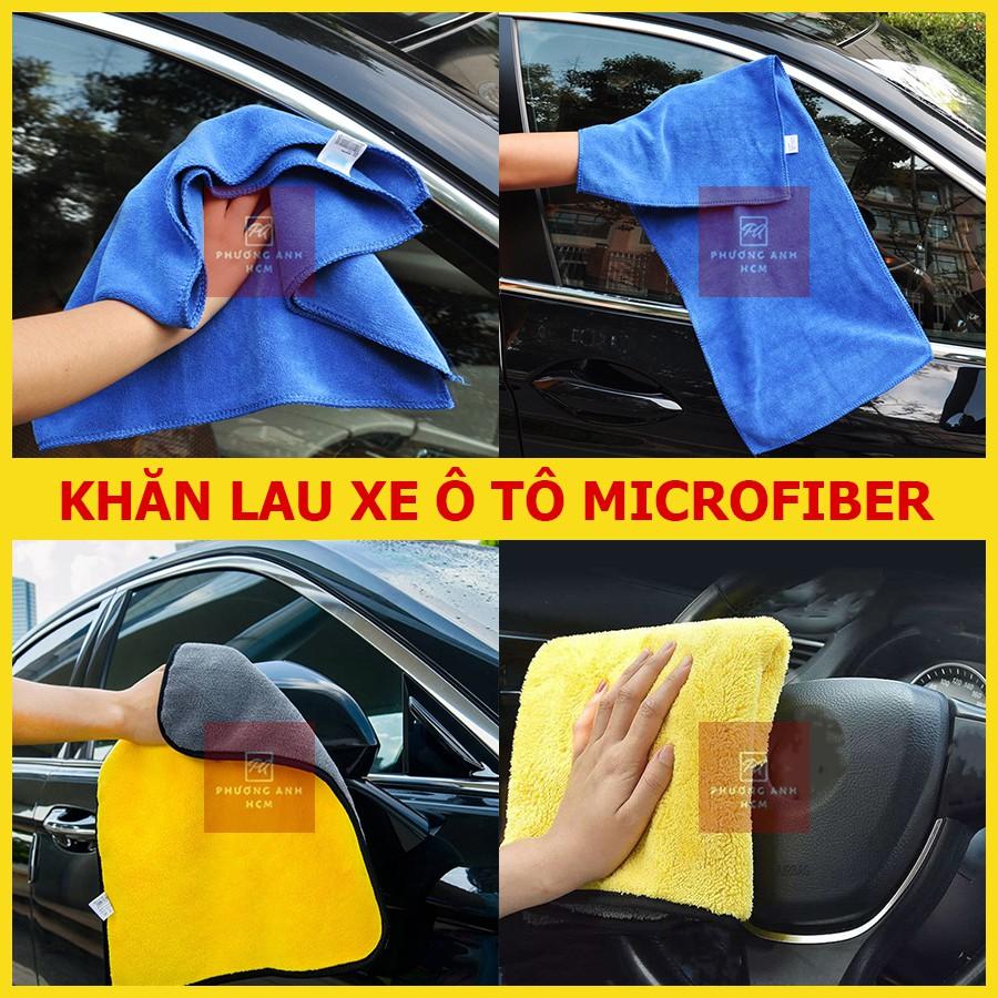 Khăn Microfiber Lau Xe Hơi Ô Tô Mềm Mịn Thấm Hút Tốt