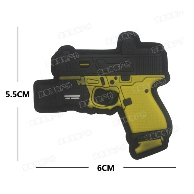 Patch nhựa PVC velcro súng ngắn dán ba lô, nón , quần áo , túi xách