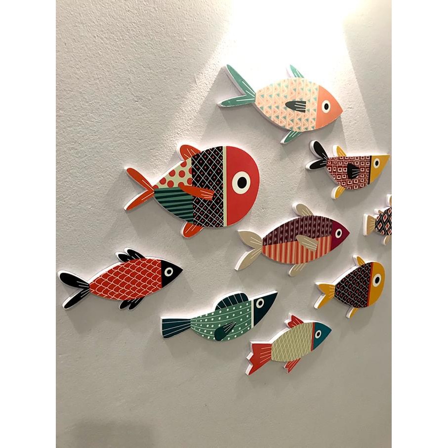 BỘ TRANH TREO TƯỜNG COLOR FISHES PHONG CÁCH NHẬT BẢN, TRANH TREO TƯỜNG PHÒNG KHÁCH, PHÒNG NGỦ , PHÒNG ĂN