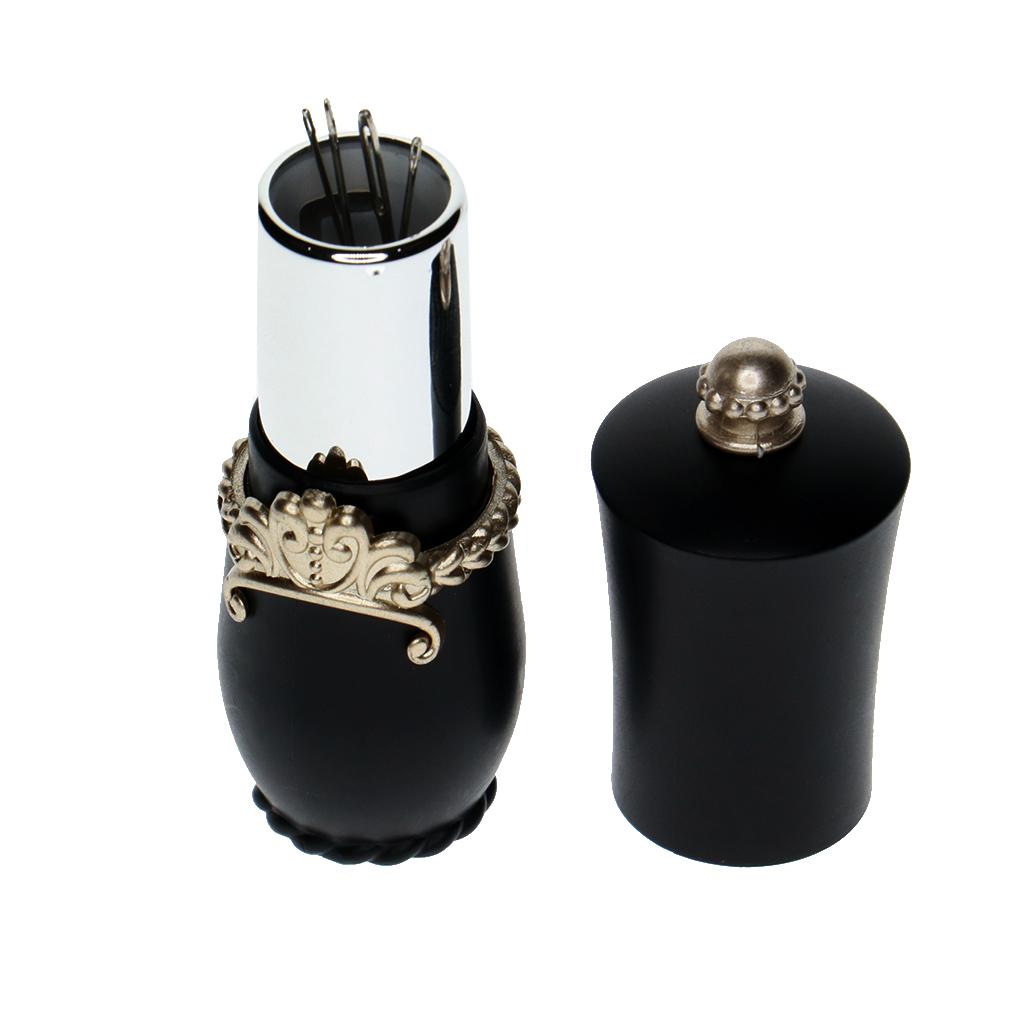 Lipstick Shaped Needles Pin Cushion Holder with 5pcs Sewing Needles