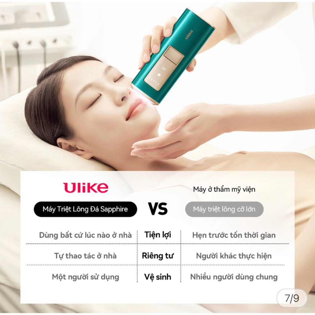 Máy Triệt Lông Làm Lạnh Không Đau Ulike Sapphire Air Cooling IPL - Hàng Chính Hãng