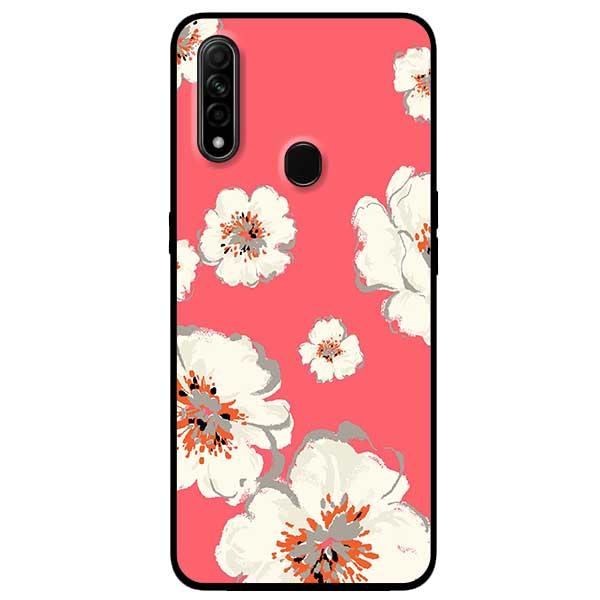 Ốp lưng dành cho Oppo A31 - Oppo A8 2020 - Hoa Trắng Nền Hồng