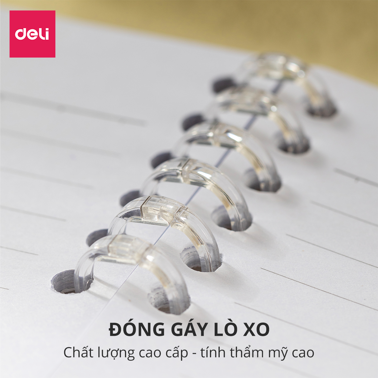 Sổ Tay Lò Xo Gáy Xoắn Kẻ Ngang 100 Trang A5/B5 Bìa Nhựa Có Kèm Sticker Trang Trí Deli - Phù Hợp Làm Sổ Kế Hoạch Planner, Nhật Kí, Tập Vở Ghi Chép Bullet Journal - 24507 24508 EN206 24505 24506