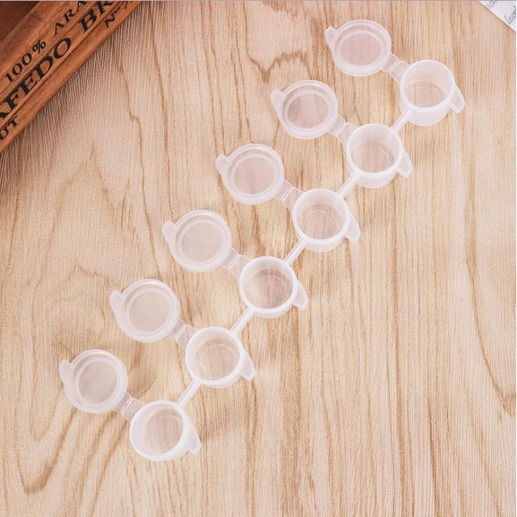 Dây 6 hộp nhựa 3ml - 5ml đựng màu acrylic, thuốc bột đảm bảo kín nước, sạch sẽ hợp vệ sinh