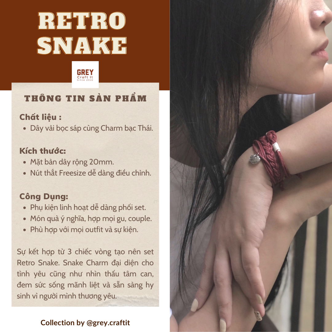 Vòng tay UNISEX Snake Charm Độc Lạ | Retro Vintage Style Dễ Phối Set Cực Ngầu | Miễn phí ship sửa đổi trả