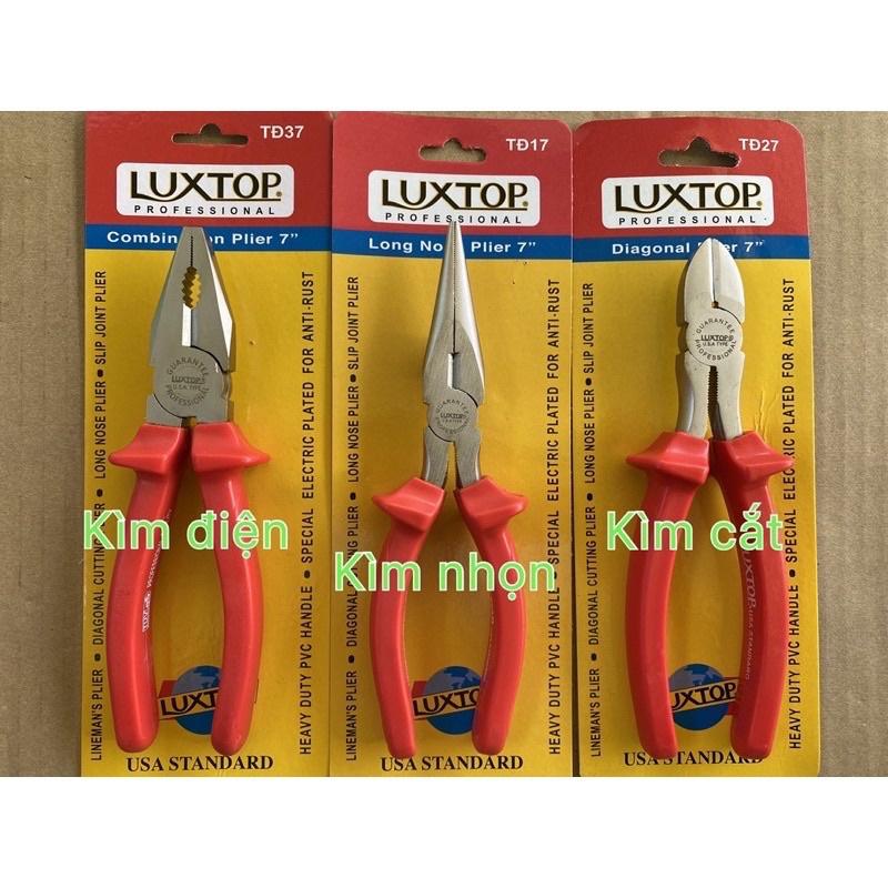 Combo 3 ba món kìm điện, kìm nhọn, kìm cắt 7” Luxtop chính hãng