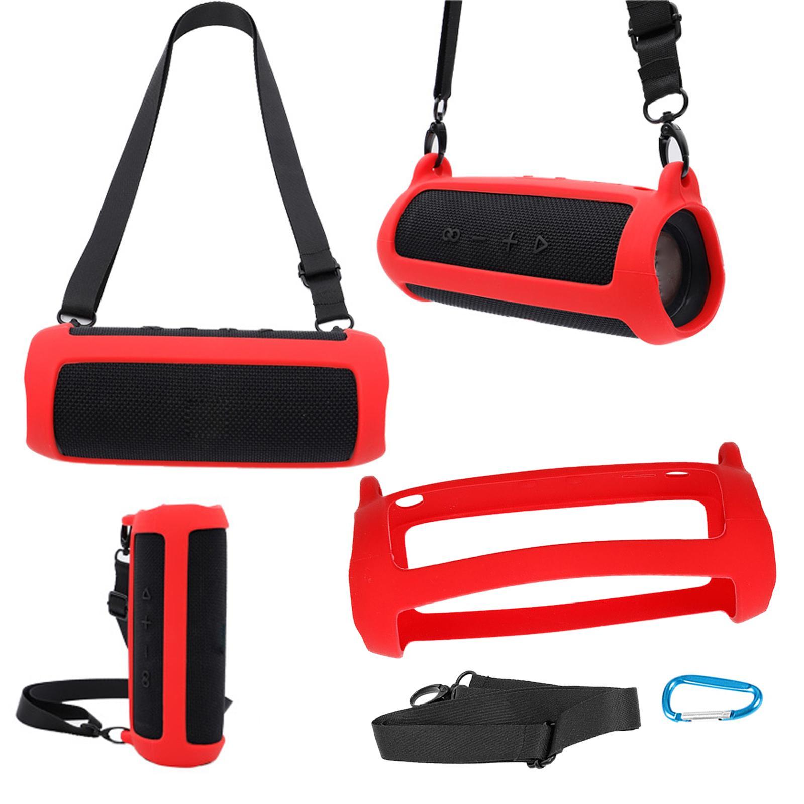 Case Silicone Portable with Carabiner & Strap for JBL Flip 5