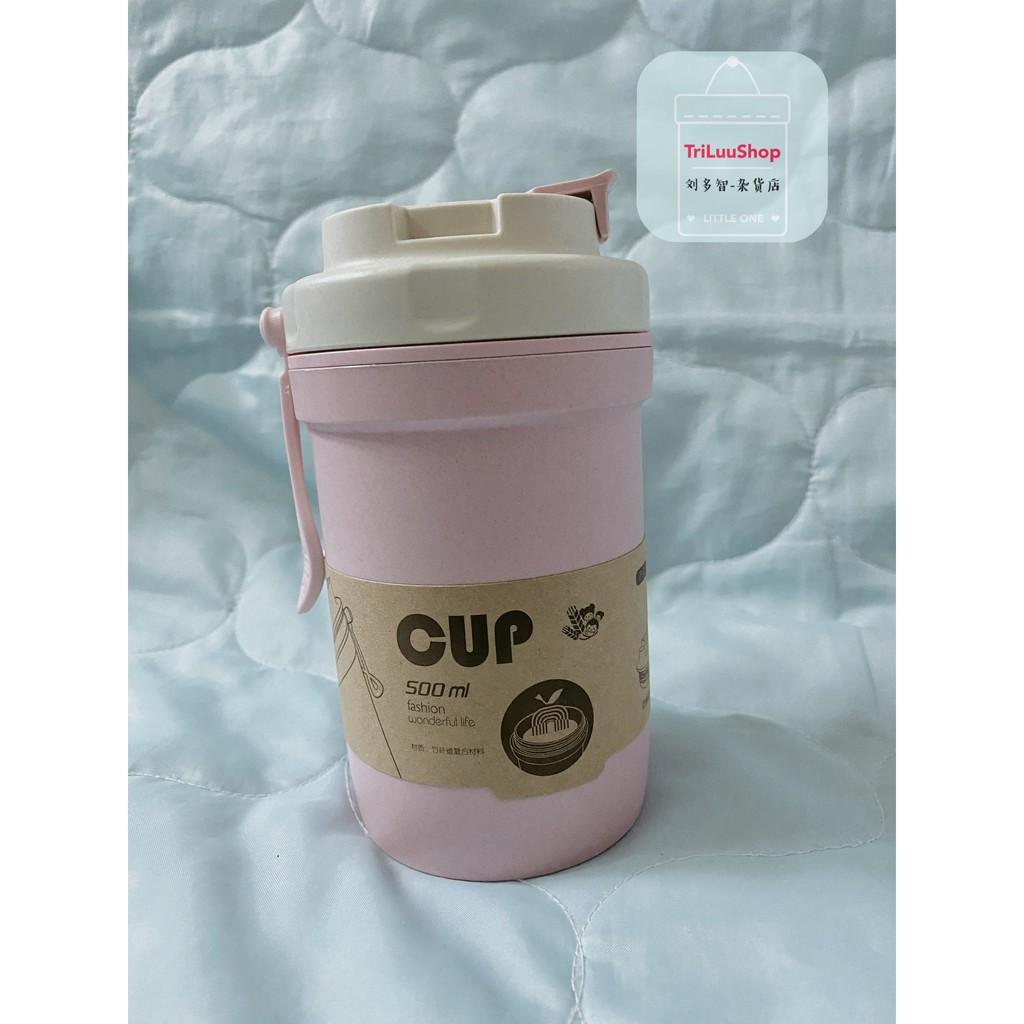 Bình Lúa Mạch Mini Cao Cấp 500ML Tặng Kèm Muỗng Thương Hiệu Cup