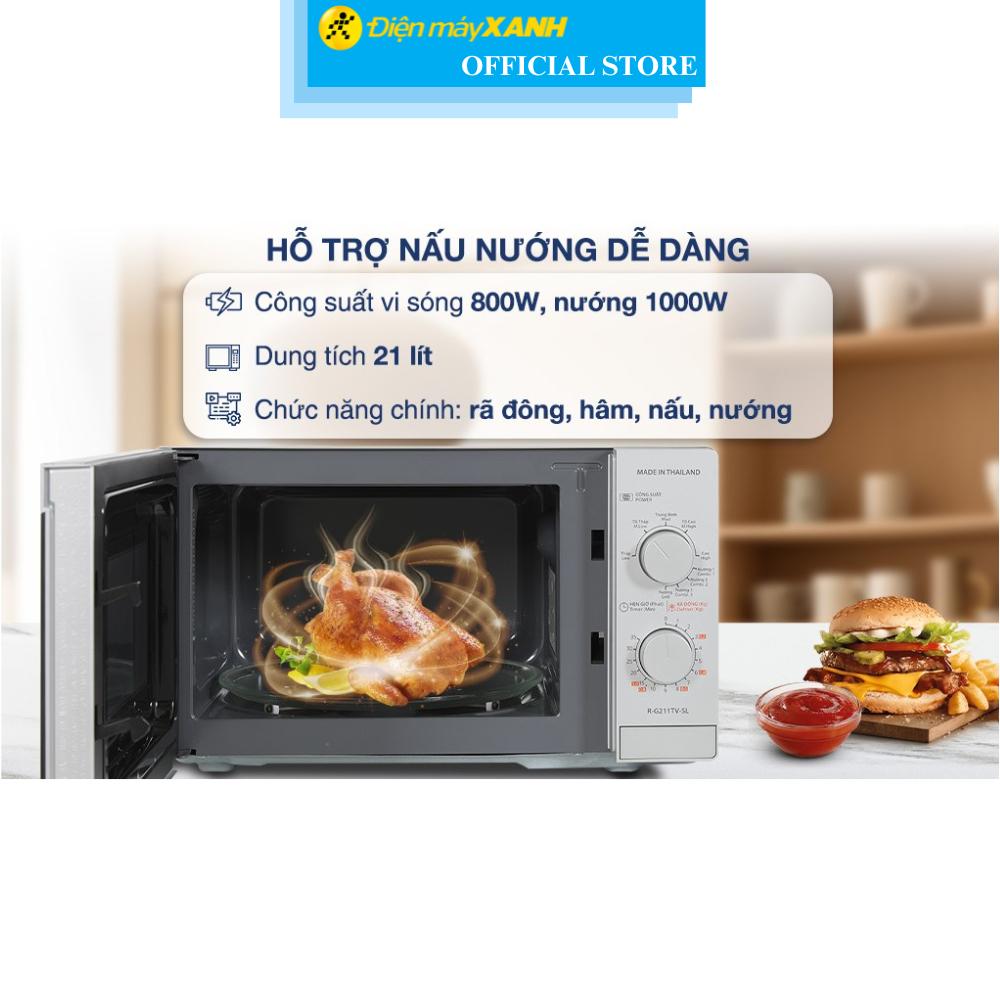 Lò vi sóng có nướng Sharp R-G211TV-SL 21 lít - Hàng Chính Hãng