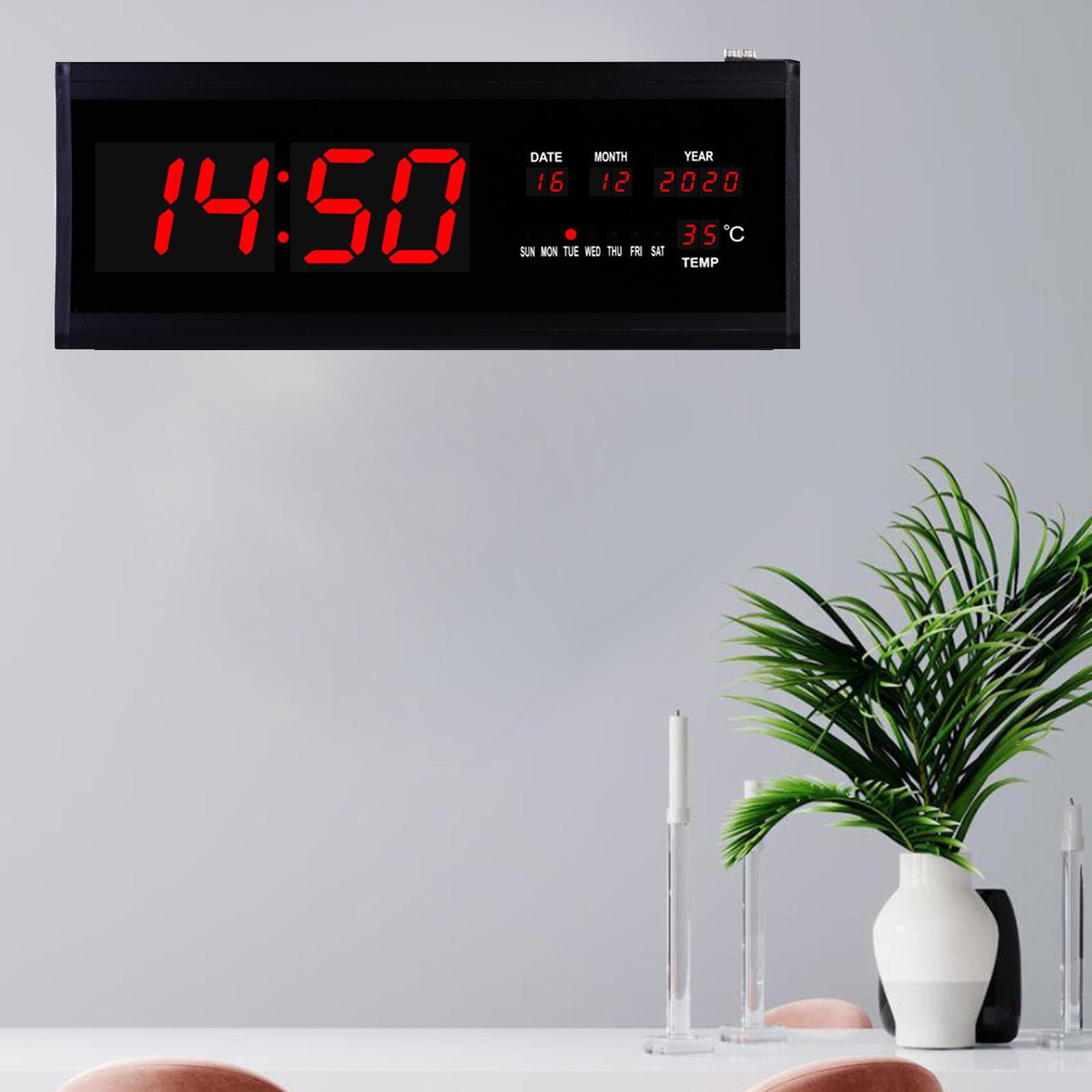 Digital Wall Clock Wall Mounted USB Desk Clock for Bedroom Living Room