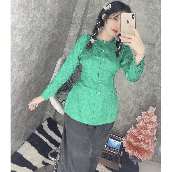 Đồ Lam Đi Chùa # Bà Ba Vải Gấm Cao Cấp