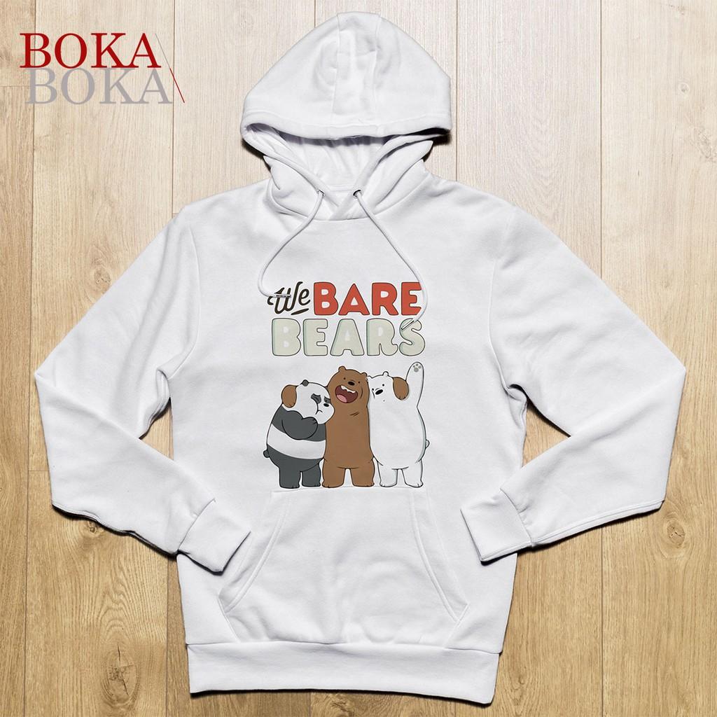 Áo Hoodie Nỉ In Hình We Bare Bears (3 Chú Gấu) Unisex Nam và Nữ