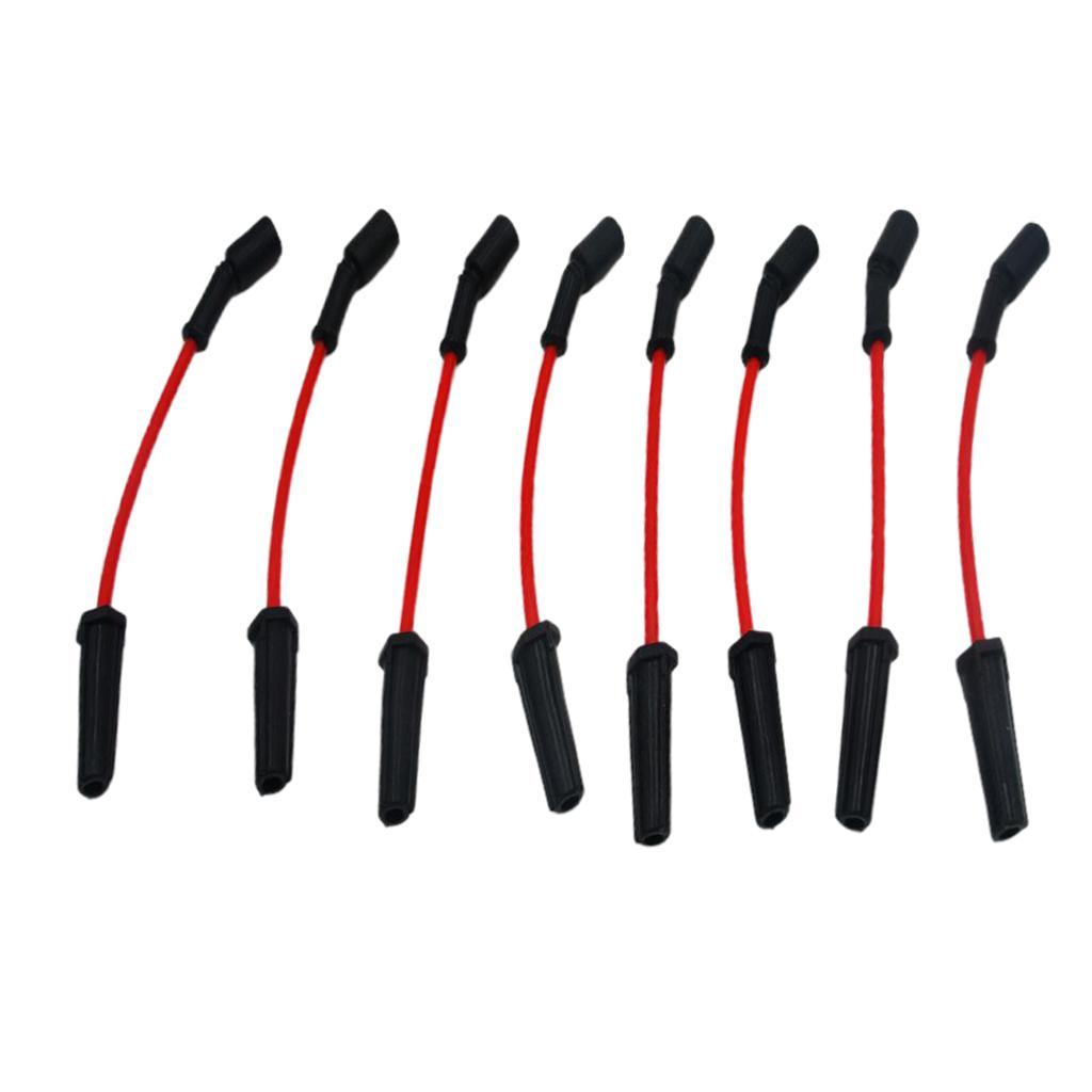 8 Pieces Ignition Spark Plug Wire Set Red for    LS4 Car Auto