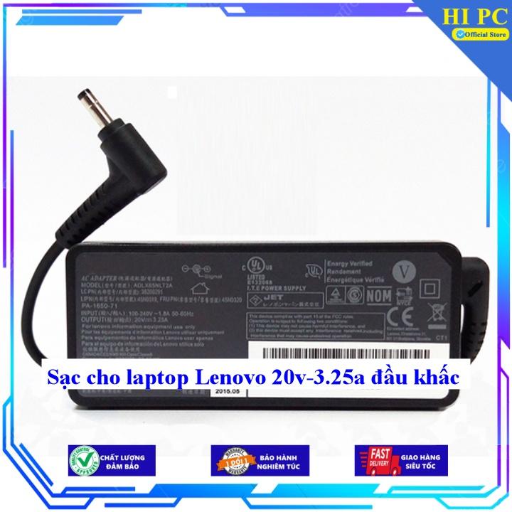 Sạc cho laptop Lenovo 20v-3.25a đầu khấc - Kèm Dây nguồn - Hàng Nhập Khẩu