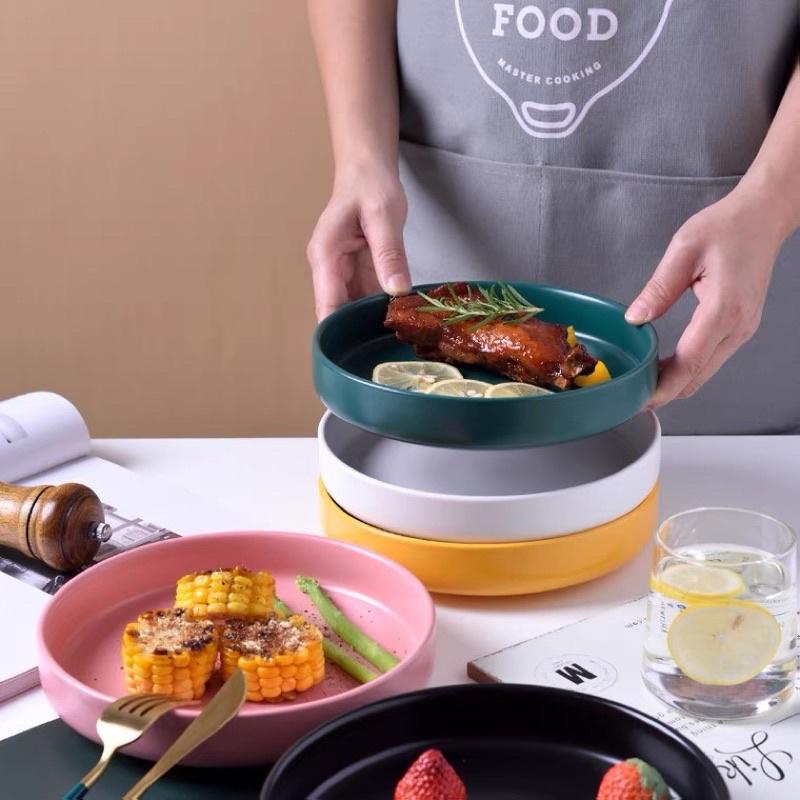 Đĩa sâu lòng 21cm nhiều màu, sâu 4cm - Đĩa mì Ý - sứ cao cấp phong cách Bắc Âu