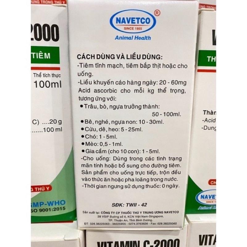 1 lọ Vitamin C 2000 100ml dùng cho trâu bò lợn chó mèo