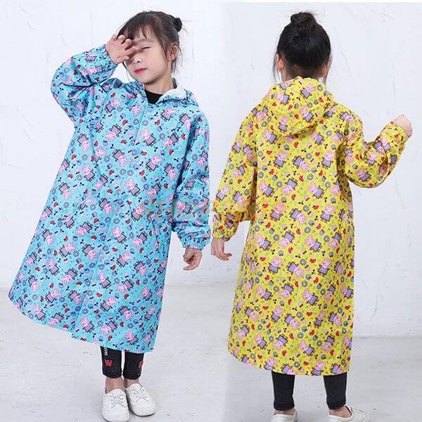 Áo mưa bít , áo đi mưa cho bé từ 7 - 10 tuổi , vải dù , chống thấm nước , họa tiết hoạt hình nhiều màu , phù hợp cho các bé 