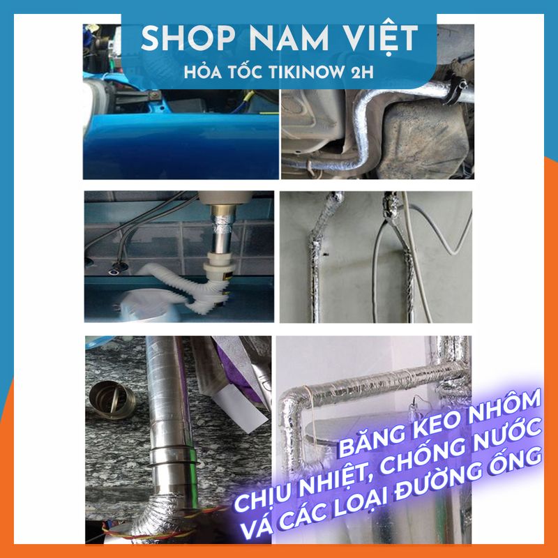 Băng Keo Giấy Bạc Nhôm Chịu Nhiệt Chống Nước Để Vá Thau Rổ, Chống Thấm Nhà Bếp