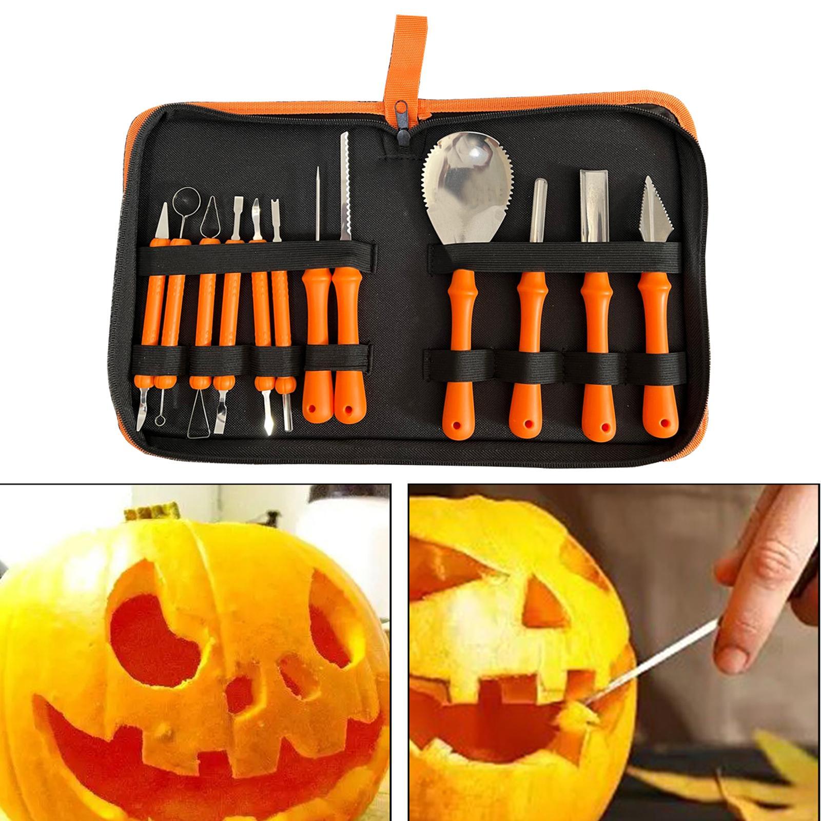 Pumpkin Carving Kit 12 Pieces Set Stainless Steel for Halloween Decoration