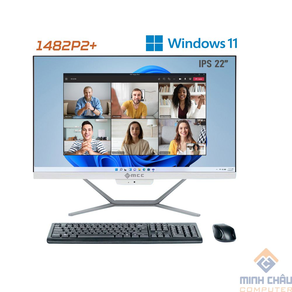 Bộ máy tính PC All In One MCC 1482P2Plus CPU Core i5 10400, 8GB DDR4, 240GB SSD, IPS 22" FHD, WIFI, BLUETOOTH, MIC, CAMERA 3.1Mpx - Hàng chính hãng