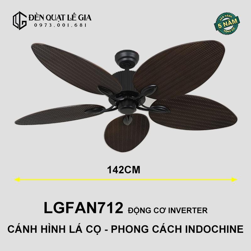 [GIẢM GIÁ SỐC] Quạt Trần Phong Cách Đông Dương LGFAN712D | Quạt Trần Trang Trí