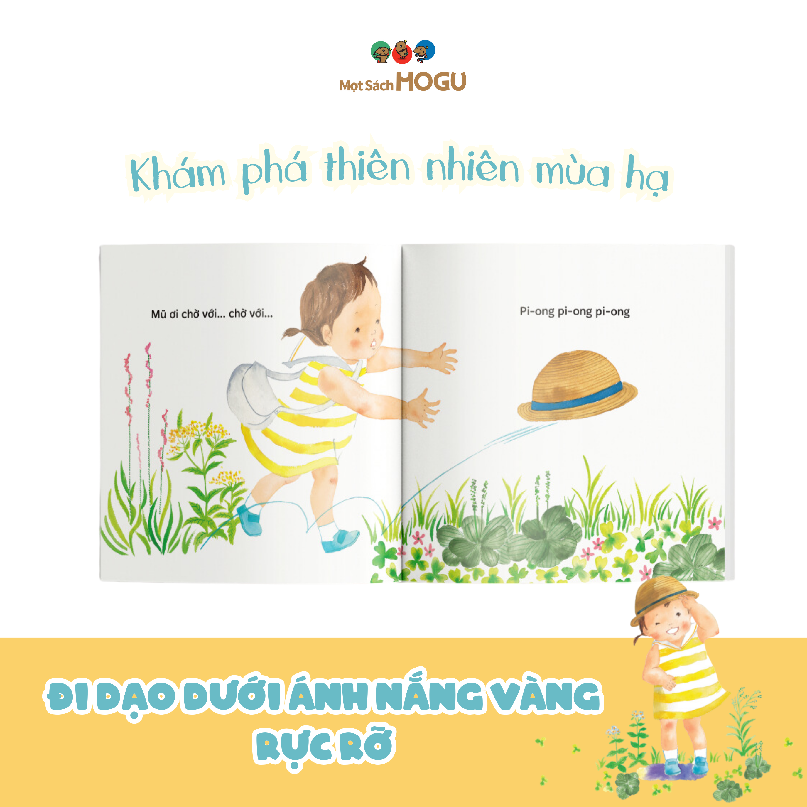 Sách Ehon cho bé 1 3 tuổi - Đi dạo dưới ánh nắng rực rỡ (Tranh truyện ehon Nhật Bản cho bé)