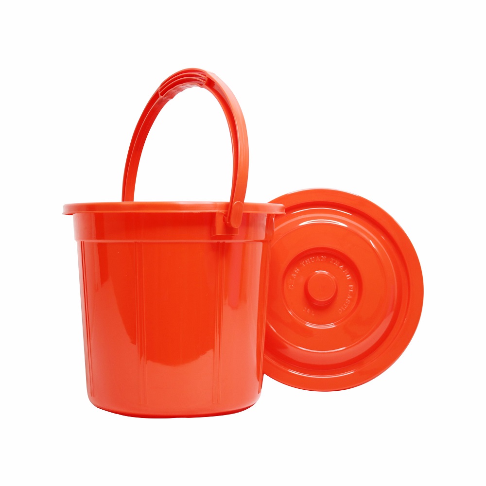 Combo 3 xô nhựa có nắp Chấn Thuận Thành 12L nhiều màu, đựng nước - hàng Việt Nam Chất Lượng Cao XO12L20-CN-3
