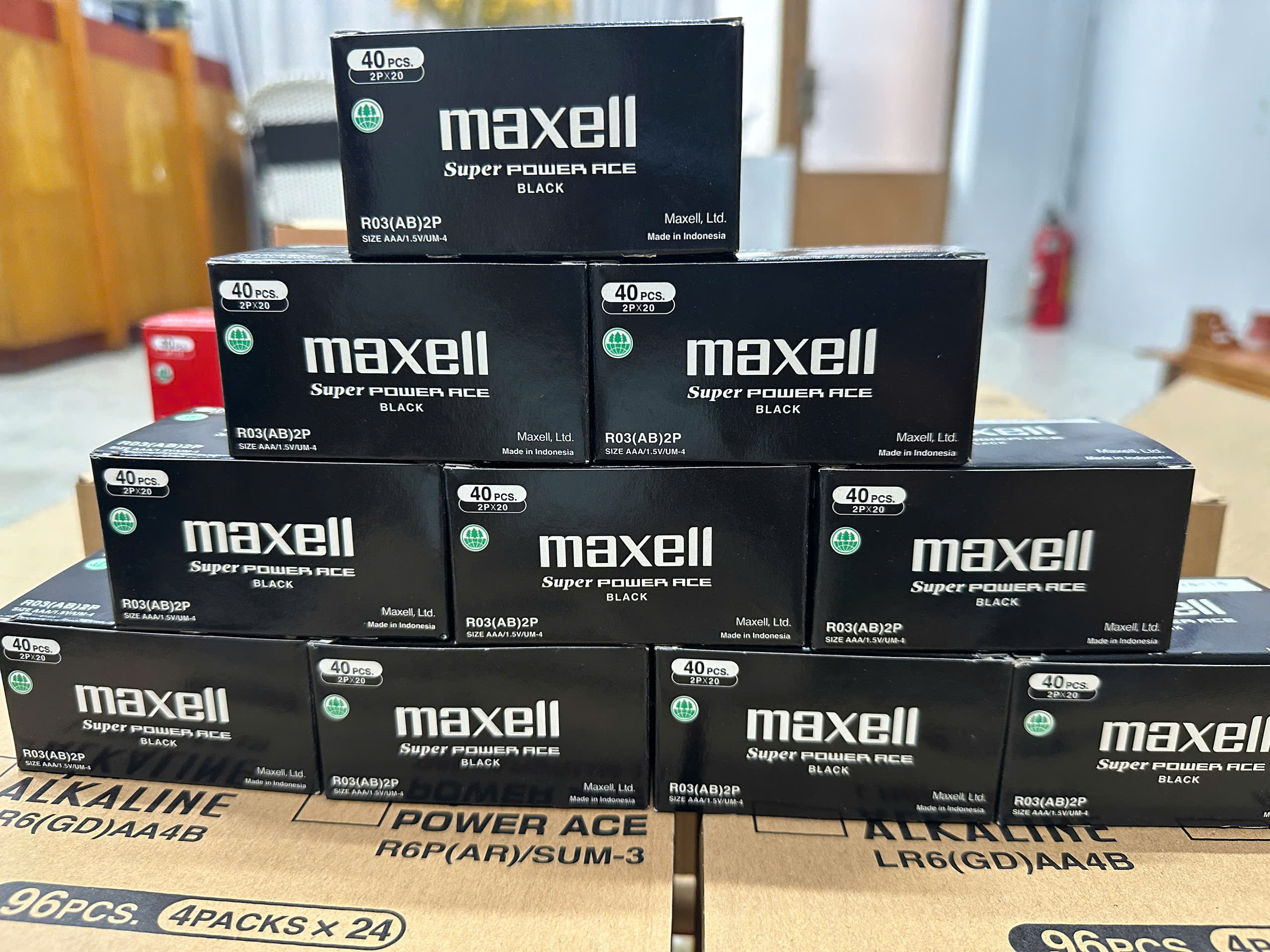 Pin tiểu AAA / Pin tiểu 3A Pin Maxell R03- Hộp 40 viên - Hàng chính hãng