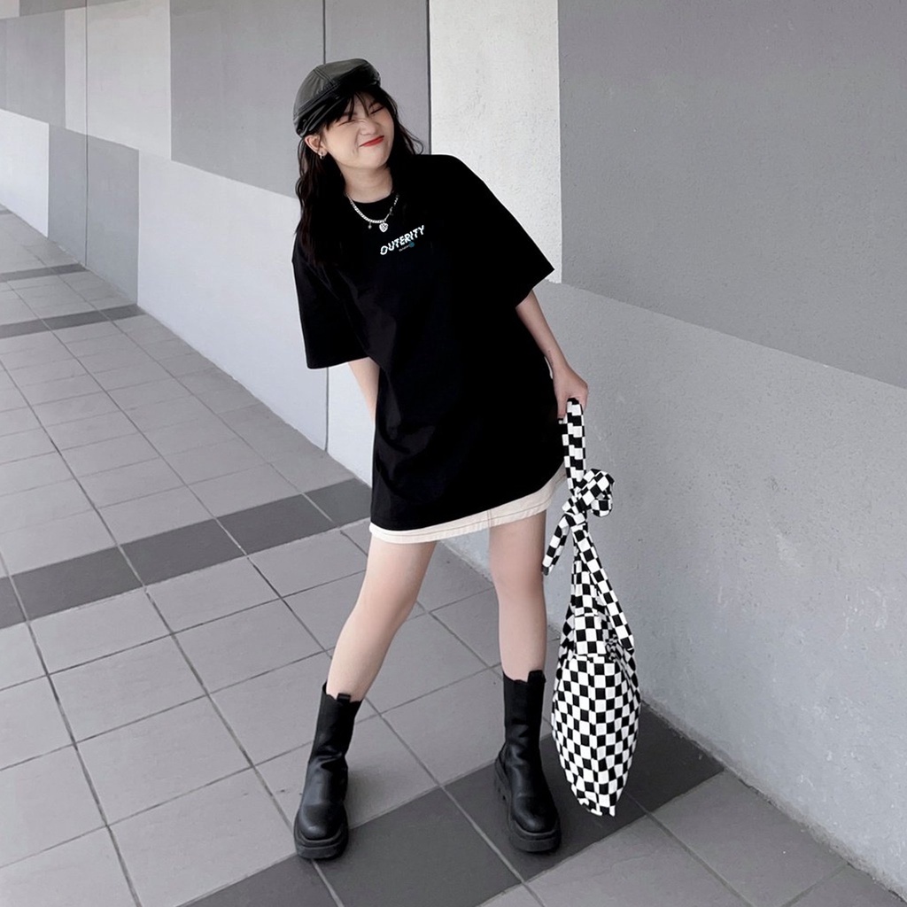 Áo thun nam nữ SAM CLO tay lỡ form rộng Unisex mềm mại, thoáng mát mặc cặp, nhóm in chữ OUTERITY SS2022 - 100% COTTON