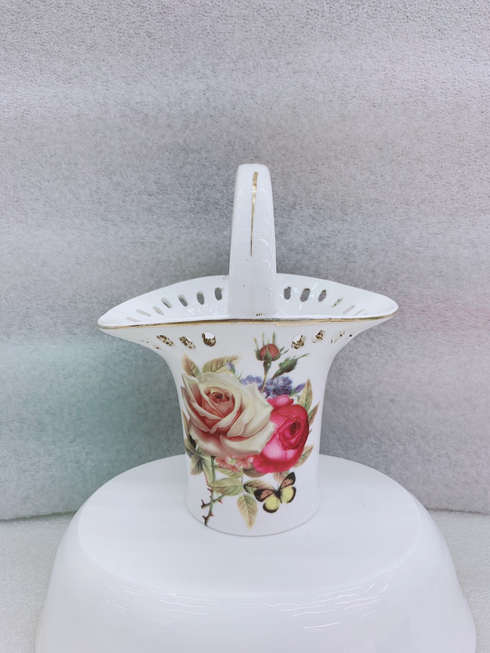 Giỏ sứ  cao cấp đựng thìa dĩa ăn hoa quả - ANTH621