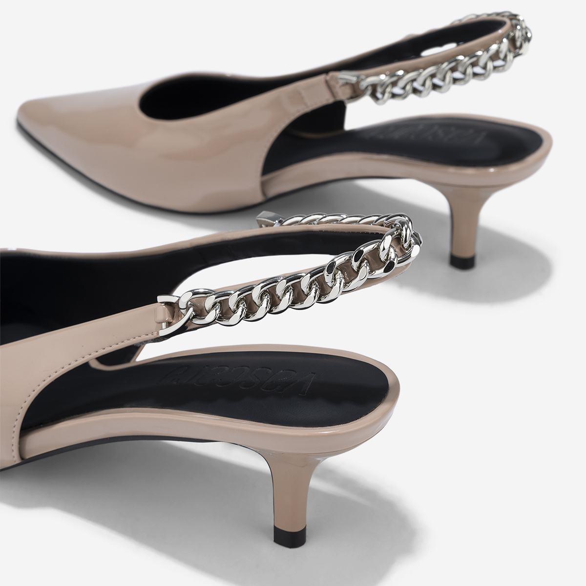 Vascara Giày Slingback Quai Nhấn Dây Xích - BMN 0694
