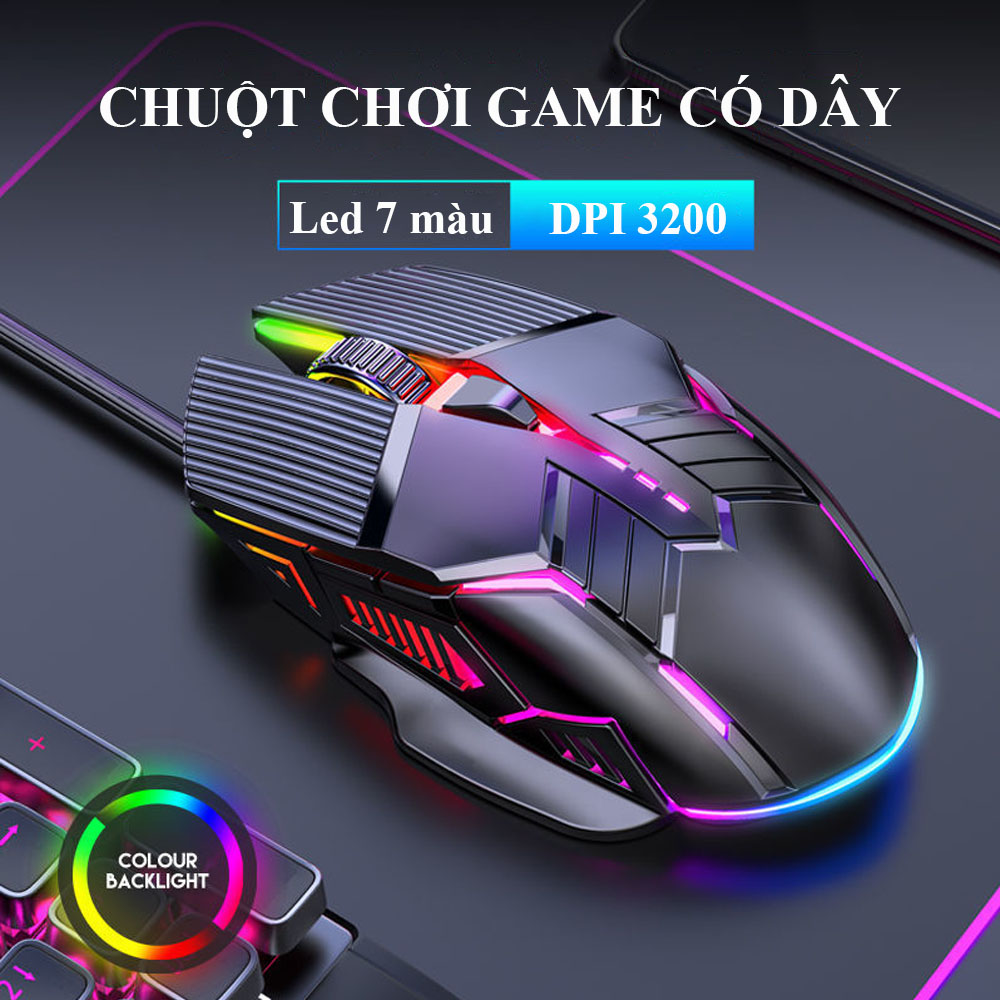 Chuột Máy Tính Gaming POERMAX S800 Kết Nối Có Dây DPI 3200 Hàng Chính Hãng