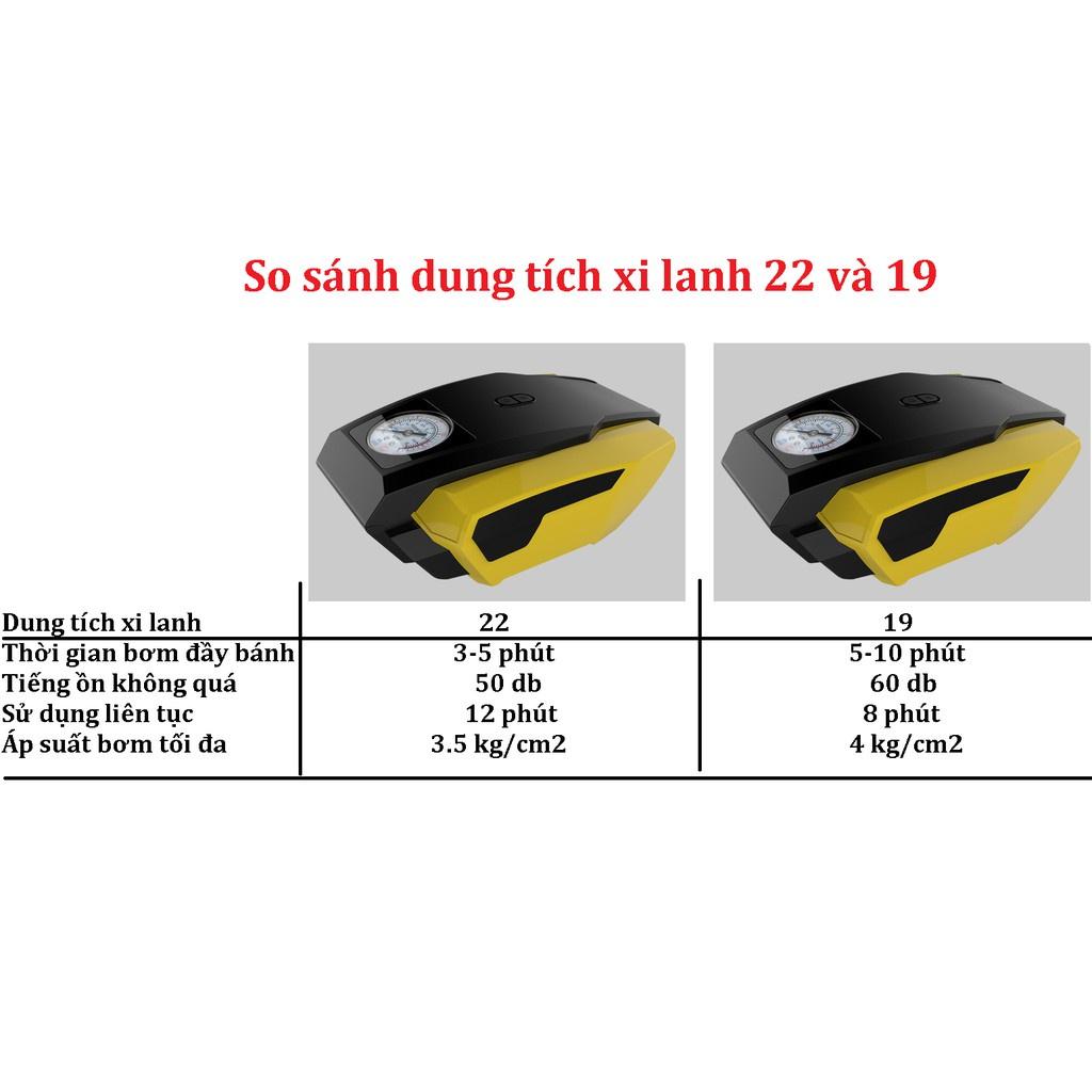 Bơm Lốp Ô Tô ĐỒNG HỒ Cơ Dung Tích XILANH LỚN Bơm Khỏe, Tích Hợp Đèn Chiếu Sáng Siêu Bền Bỉ