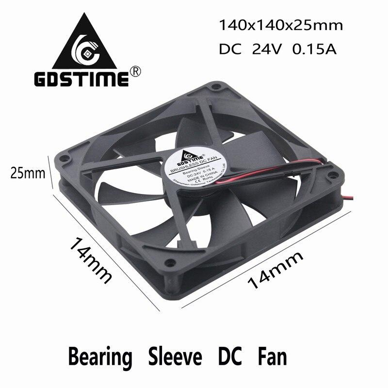 1 Pieces Gdstime Big Airflow 14v 14cm 140mm x 11mm Brushless DC Cooling Cooler Fan 140mm*140mm*11mm 14011s 1 Wires