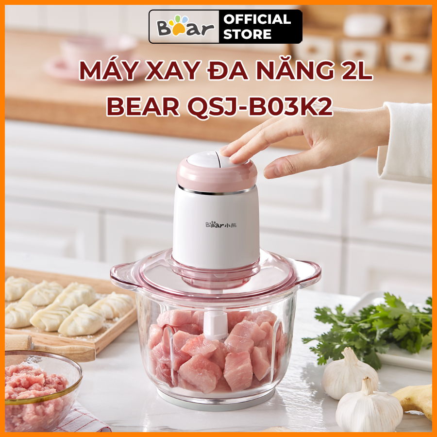 Máy xay thực phẩm đa năng 2L Bear QSJ-B03K2 - Hàng Chính Hãng