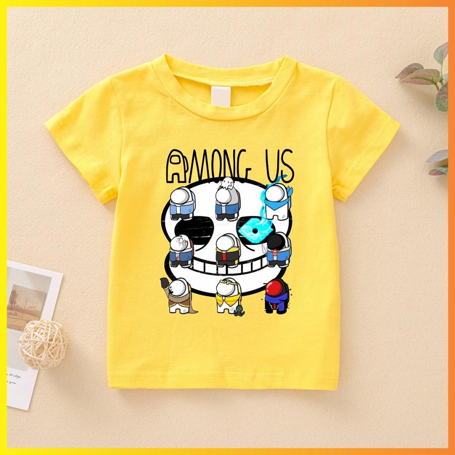 Áo thun Undertale Sans x Among us màu vàng cực ngầu cho bé trai bé gái