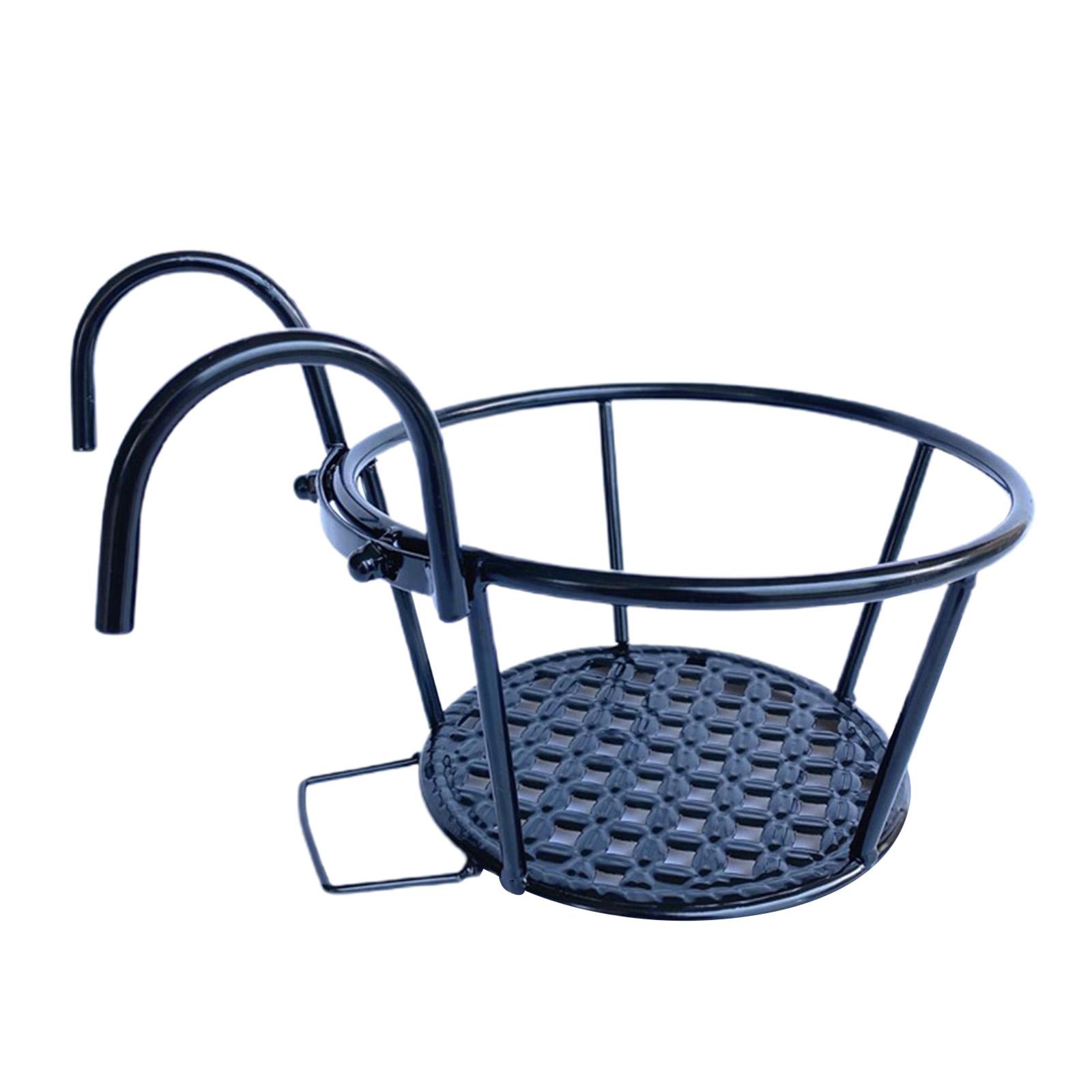 Hanging Railing Planter Flower Pot Holder Plant Holder for Indoor Use Black