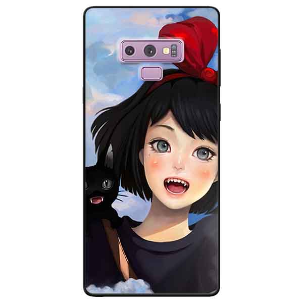 Ốp lưng in cho Samsung Note 9 Mẫu Cô Gái Nơ Đỏ