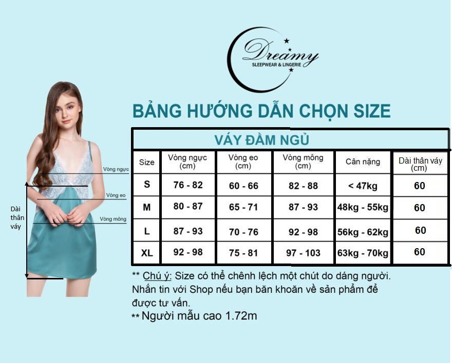 Dreamy VX21 Váy Ngủ Lụa Cao Cấp Hai Dây Phối Ren Dáng Xòe Trẻ Trung Quyến Rũ