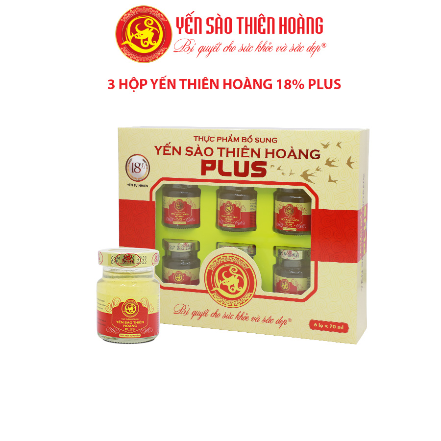 3 hộp yến Thiên Hoàng 18% ( hộp/6 lọ )