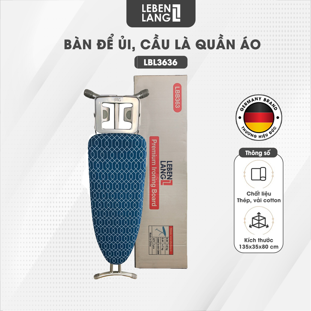 Hình ảnh Bàn để ủi, cầu là quần áo dạng đứng khung bằng thép Lebenlang LBL3636 - hàng chính hãng