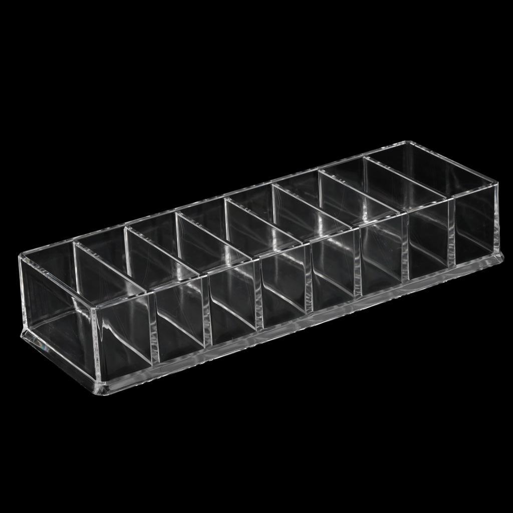 8 Slots Clear Makeup Cosmetic Display Storage Box Tabletop Desk Organizer