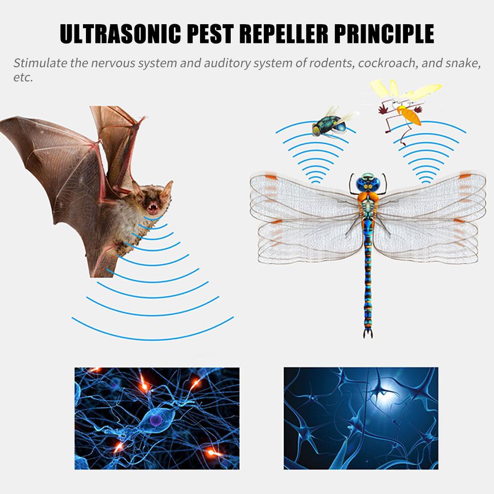 Máy xua đuổi sâu bọ, công trùng bằng sóng siêu âm, phạm vi phủ sóng hiệu quả lên đến 120 mét vuông