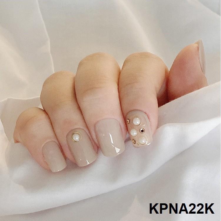 Bộ 30 Móng Tay Gel Tự Dán Press &amp; Go Kiss New York Nail Box - Beige Gold Ring (KPNA22KA)