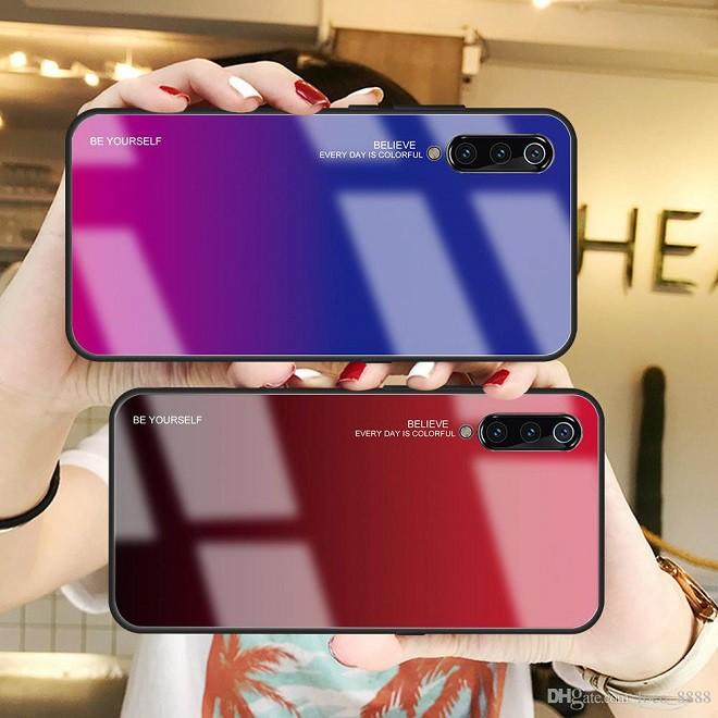 Ốp lưng kính màu Gradient viền dẻo cho Xiaomi Mi 9 SE