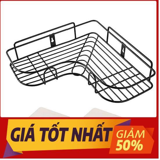 Kệ góc nhà tắm để phòng bếp gắn tường đựng đồ đa năng thông minh dán không cần khoan - tam giác sắt