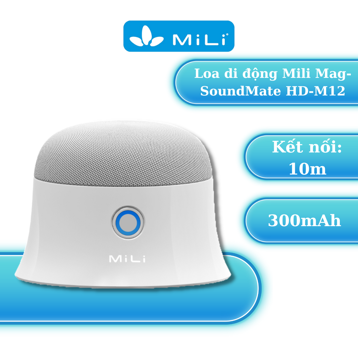 Loa di động Mili Mag-SoundMate - thiết kế nhỏ gọn hỗ trợ sạc, công nghệ TWS kết nối 2 loa với nhau-HD-M12- Hàng Chính Hãng