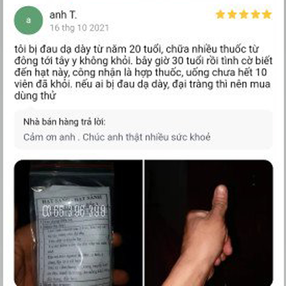 Hạt sành Hạt sang trắng, hạt dạ dày giải quyết vấn đề dạ dày của người dân tộc H mong 1 gói